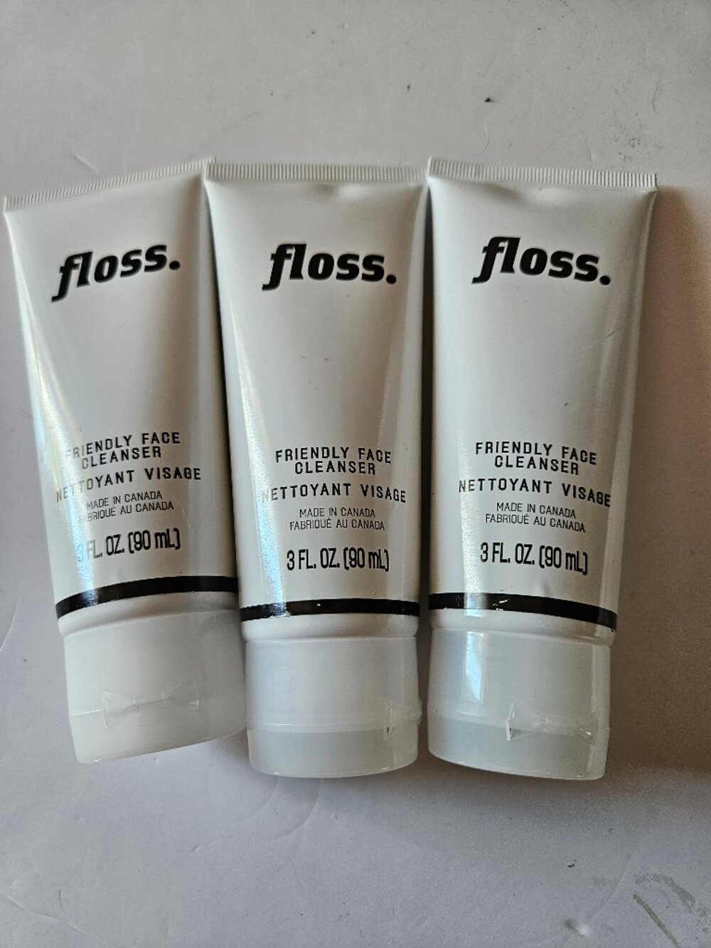 Lot of 3 Floss Beauty Friendly Face Cleansers (3 fl oz / 90 ml Each)